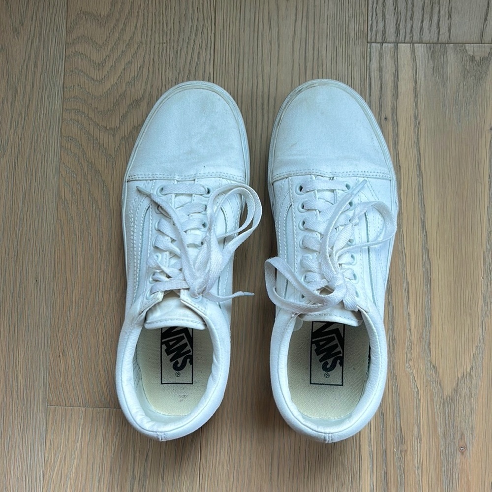 White Classic Platform Vans